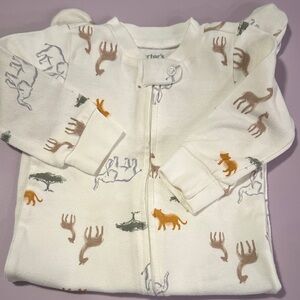 Carter's White Onesie with Animal Motifs